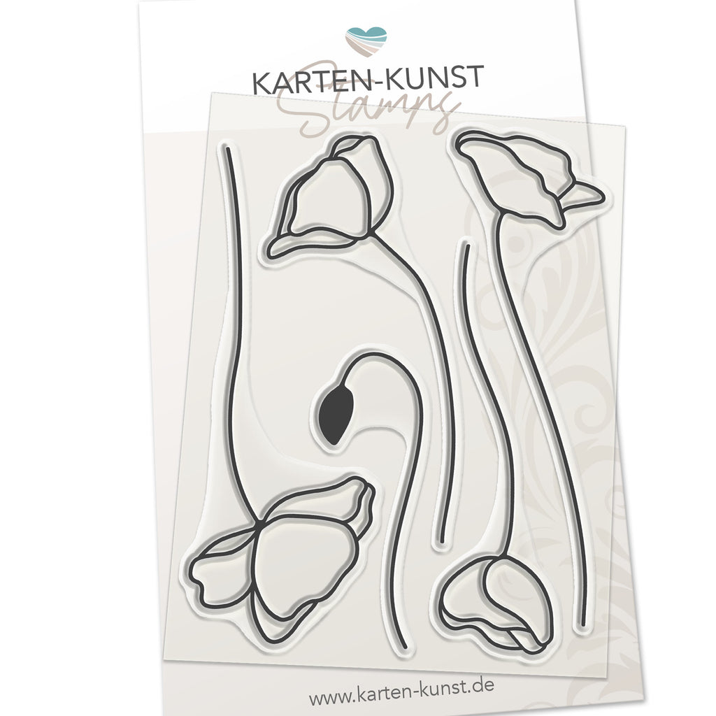 Karten-Kunst Clear Stamps KK-0139 - Mohnblumen / Scribble Poppies