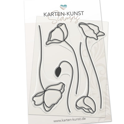 Karten-Kunst Clear Stamps KK-0139 - Mohnblumen / Scribble Poppies