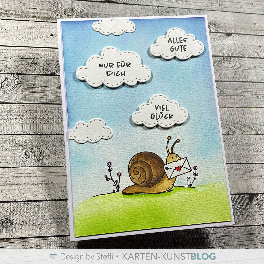 Karten-Kunst Stanzschablone kk-D211 - Stitched Clouds / Wolken mit Nahtlinien