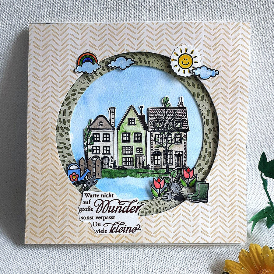 Karten-Kunst Clear Stamps GROSS KK-0288 - Winterliche Häuser
