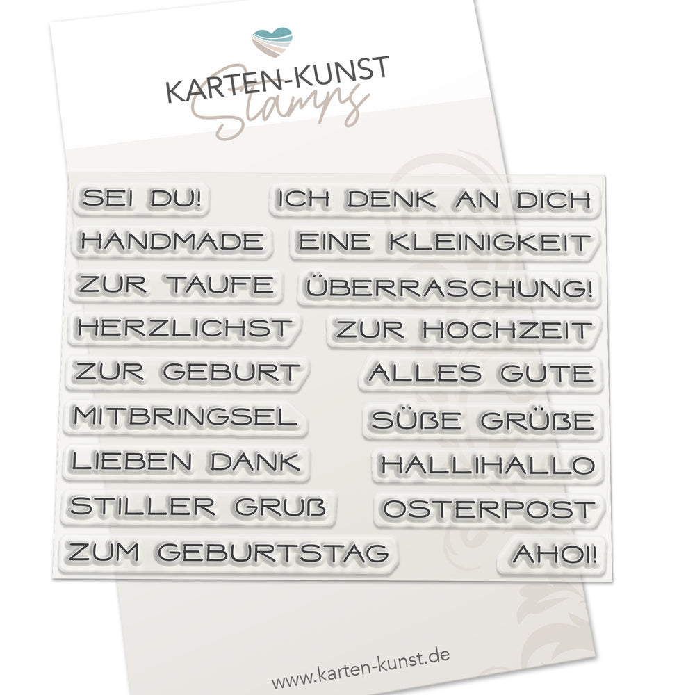 Karten-Kunst Clear Stamps KK-0296 - Textrahmen-Worte 2