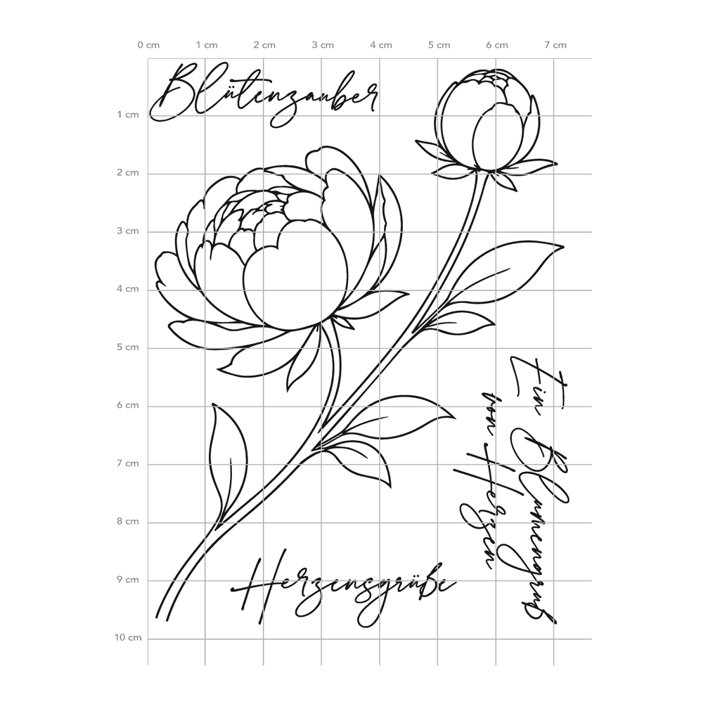 Karten-Kunst Clear Stamps KK-0301 - Elegante Pfingstrose