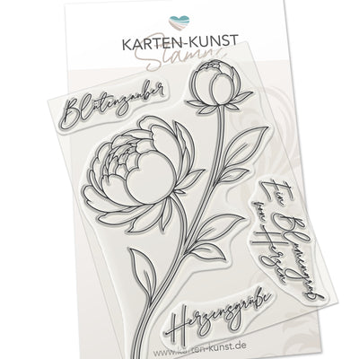Karten-Kunst Clear Stamps KK-0301 - Elegante Pfingstrose