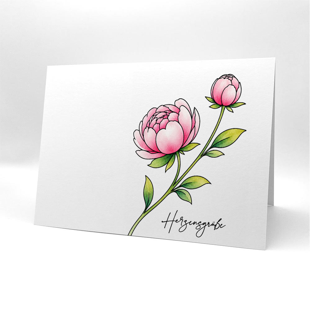 Karten-Kunst Clear Stamps KK-0301 - Elegante Pfingstrose