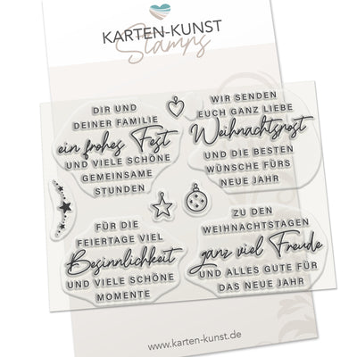 Karten-Kunst Clear Stamps KK-0311 - Weihnachtliche Wünsche im Kreis