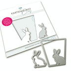 Karten-Kunst Stanzschablone kk-D234 - Trapez-Fenster Hase