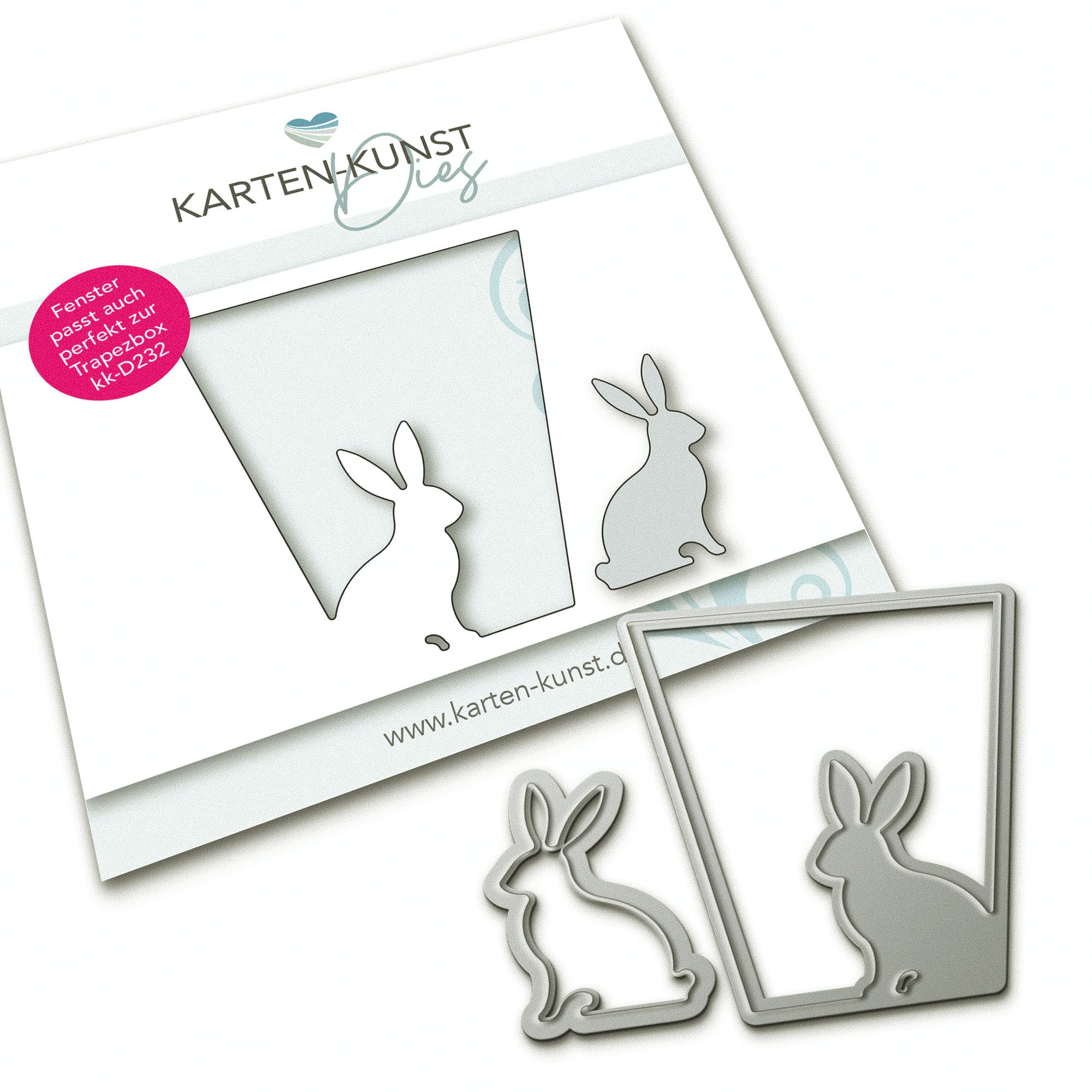 Karten-Kunst Stanzschablone kk-D234 - Trapez-Fenster Hase
