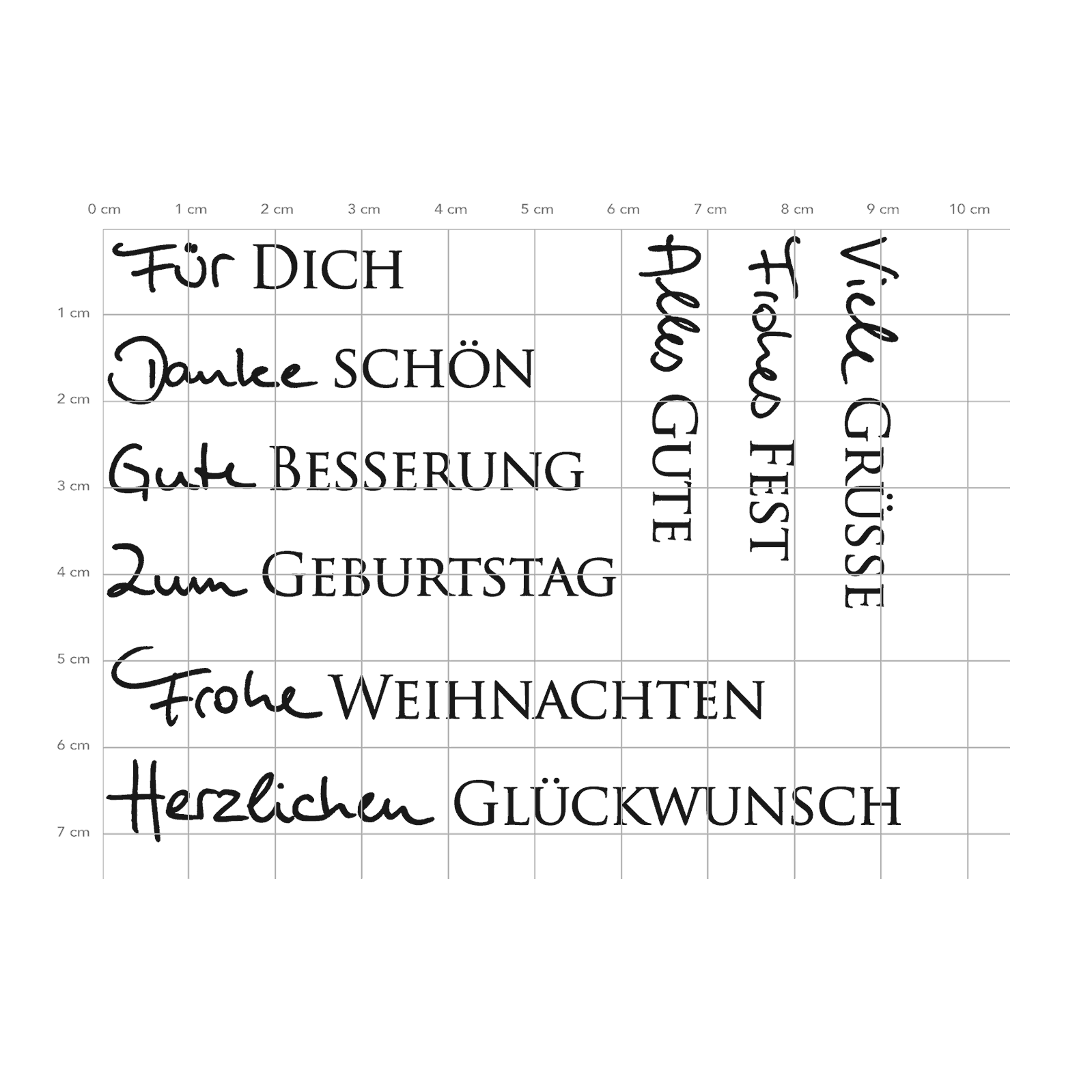Karten-Kunst Clear Stamps KK-0118 - Kombi-Set Grüße 2