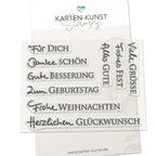 Karten-Kunst Clear Stamps KK-0118 - Kombi-Set Grüße 2