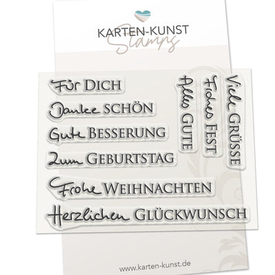 Karten-Kunst Clear Stamps KK-0118 - Kombi-Set Grüße 2