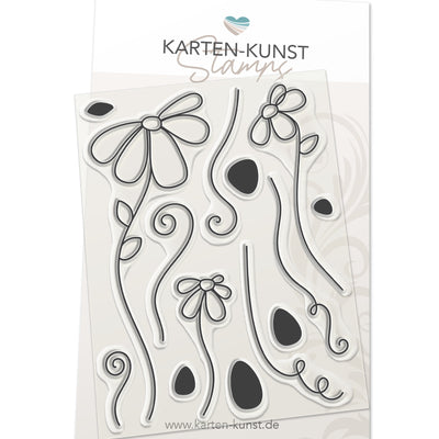 Karten-Kunst Clear Stamps KK-0128 - Gänseblümchen / Scribble Daisies