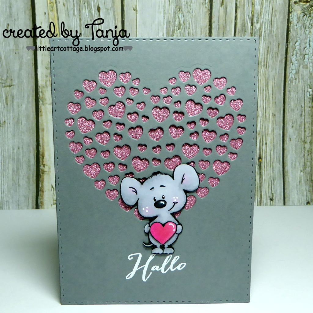 Karten-Kunst Stanzschablone kk-D047 - Heart of Hearts / Herz aus Herzchen