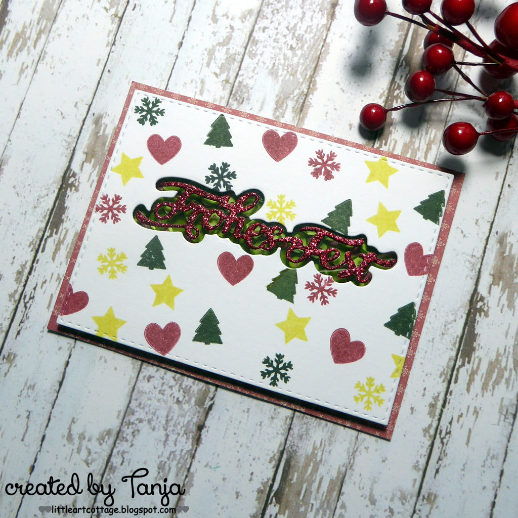 Karten-Kunst Stanzschablone kk-D071 - Nyala Script Frohes Fest