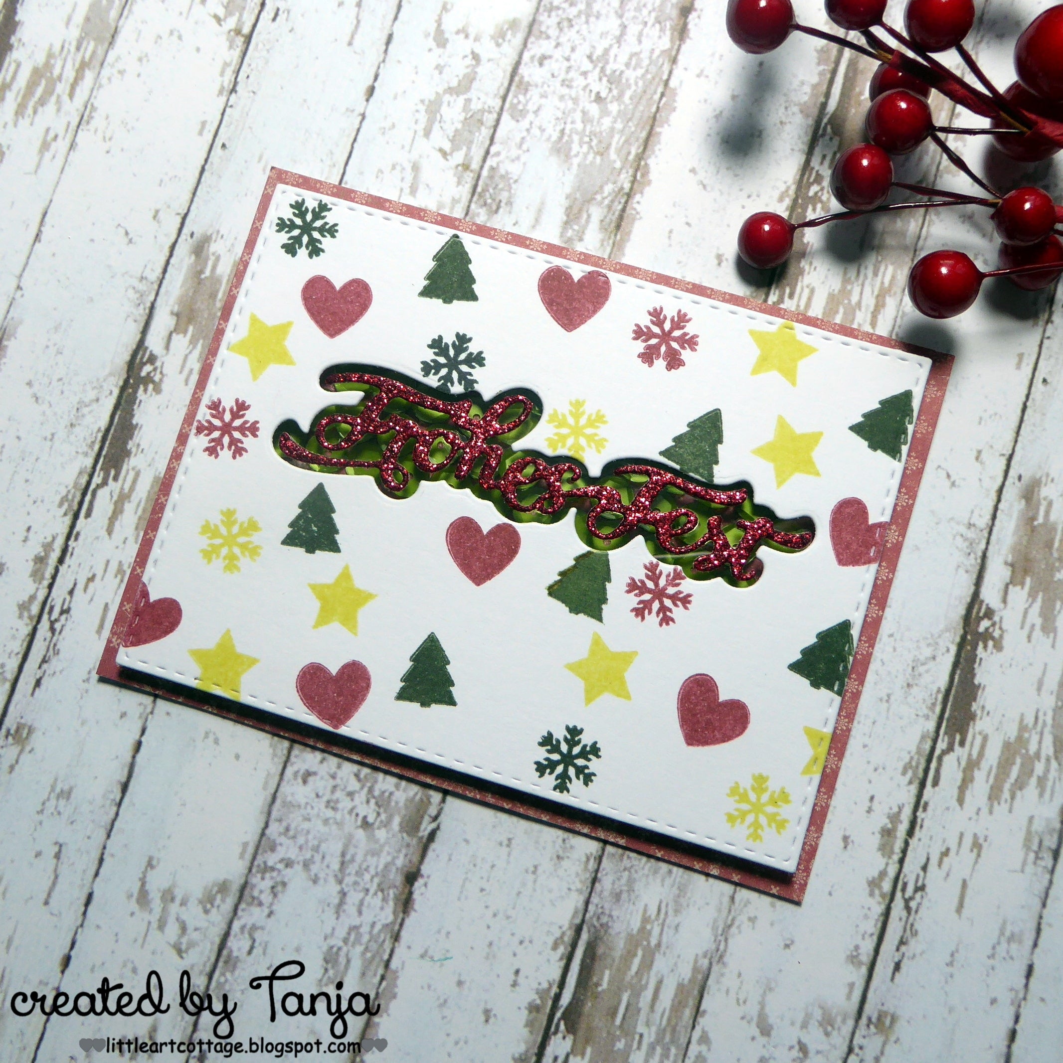 Karten-Kunst Stanzschablone kk-D071 - Nyala Script Frohes Fest