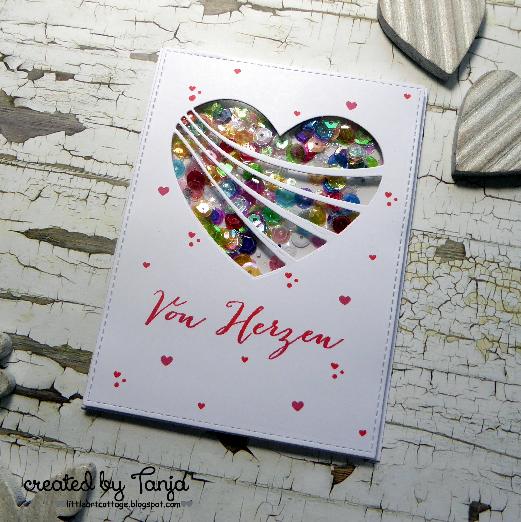 Karten-Kunst Stanzschablone kk-D080 - Wavy Heart / Herz mit Wellenlinien