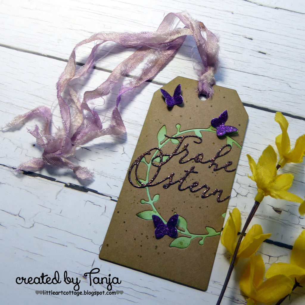 Karten-Kunst Stanzschablone kk-D104 - Elegant Script Frohe Ostern