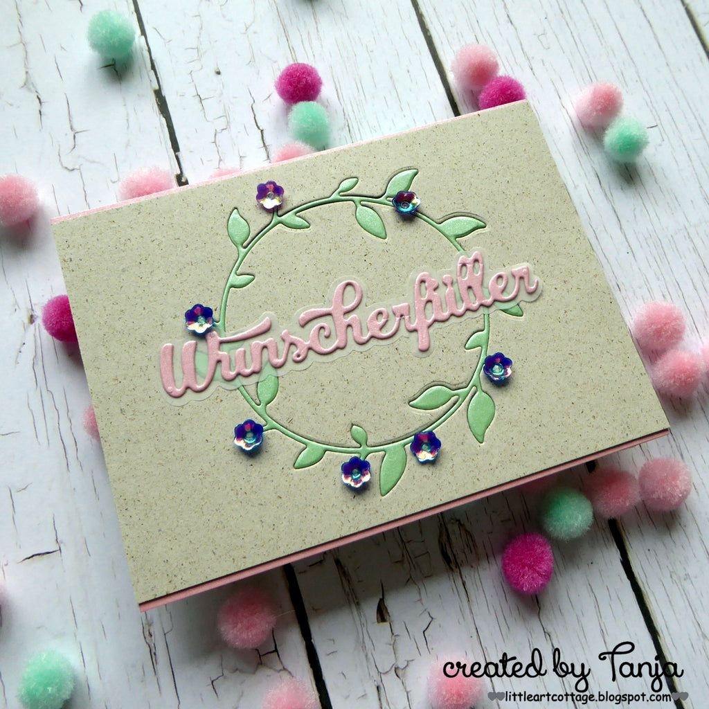Karten-Kunst Stanzschablone kk-D140 - Nyala Script Wunscherfüller
