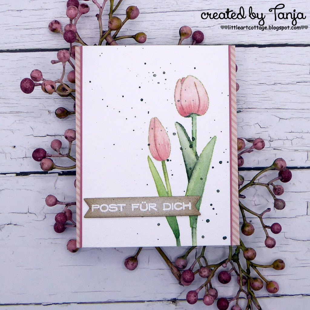 Karten-Kunst Clear Stamps KK-0234 - Scribble Tulips / Tulpen Stempel