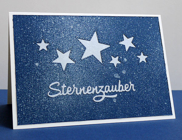 Karten-Kunst Stanzschablone kk-D017 - Kleine Texte Sternenzauber