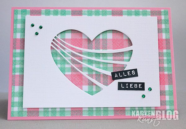 Karten-Kunst Stanzschablone kk-D080 - Wavy Heart / Herz mit Wellenlinien