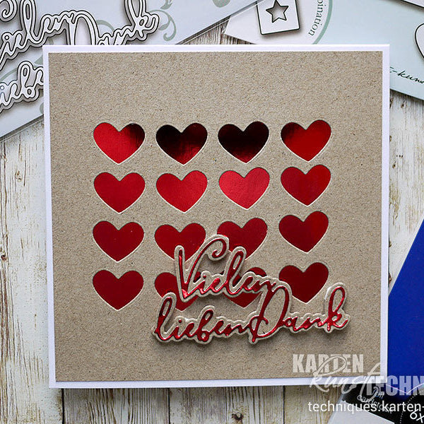 Karten-Kunst Stanzschablone kk-D110 - Elegant Script Vielen lieben Dank