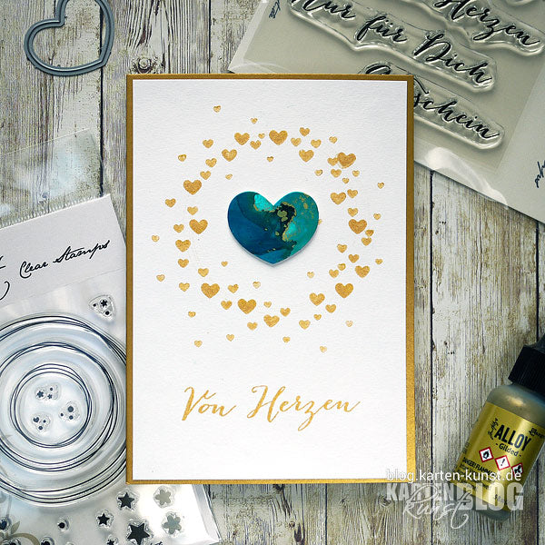 Karten-Kunst Clear Stamps KK-0027 - Große Worte: Überraschung, Von Herzen,  Nur für dich, Gutschein