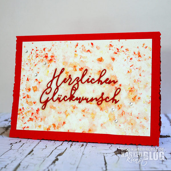 Karten-Kunst Stanzschablone kk-D143 - Elegant Script Herzlichen Glückwunsch