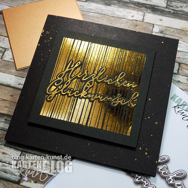 Karten-Kunst Stanzschablone kk-D143 - Elegant Script Herzlichen Glückwunsch