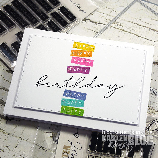 Karten-Kunst Clear Stamps KK-0205 - Mega Happy Birthday / New Year