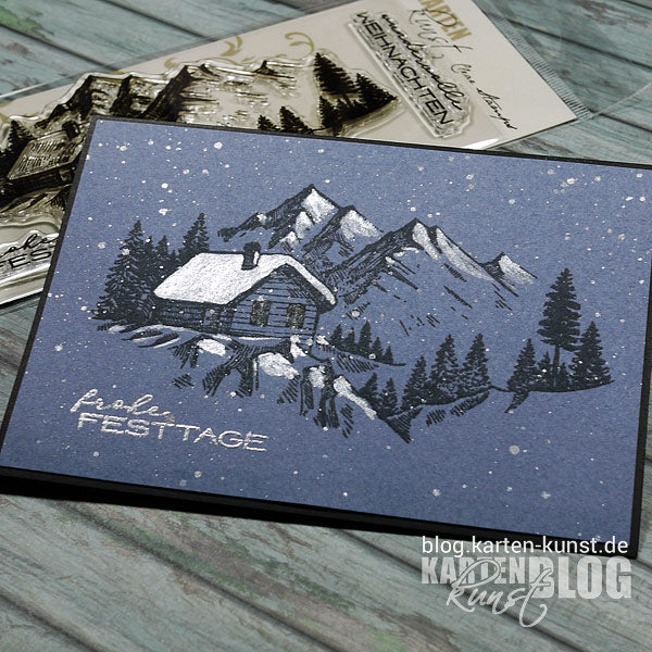 Karten-Kunst Clear Stamps Groß KK-0221 - Winterlandschaft