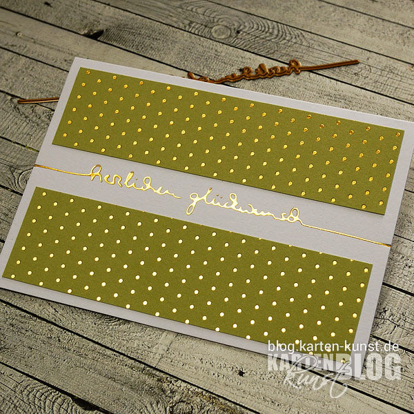 Karten-Kunst Hot Foil Plate kk-HF004 - Schriftzug Herzlichen Glückwunsch