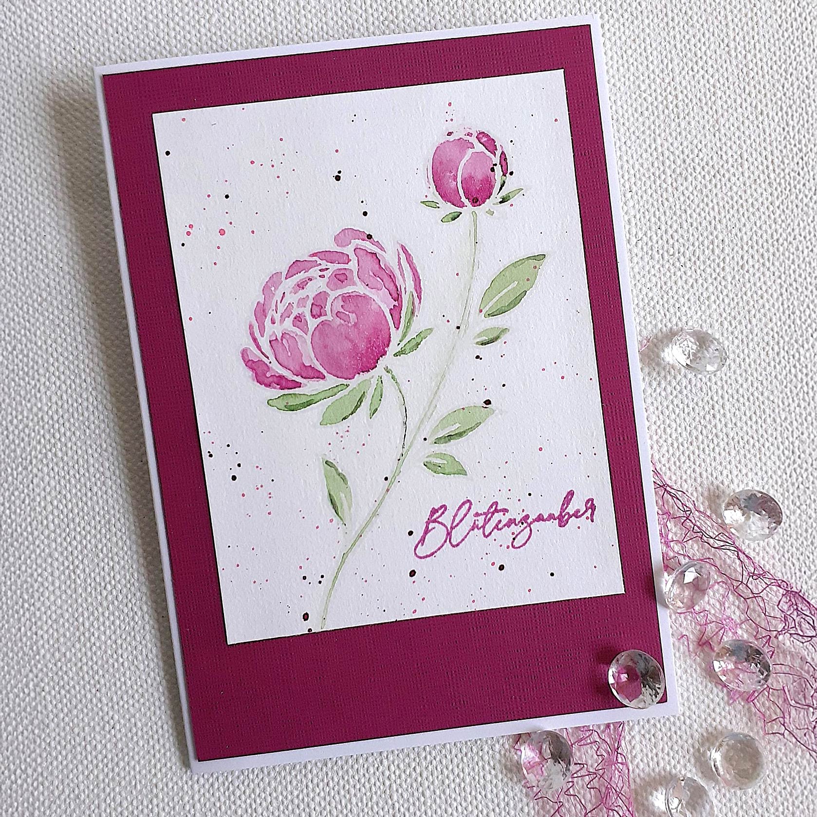 Karten-Kunst Clear Stamps KK-0301 - Elegante Pfingstrose