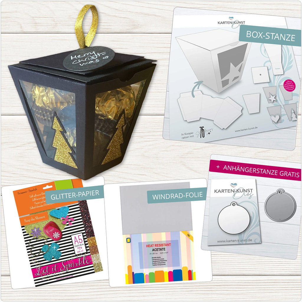 Kreativ-Bundle: Trapez-Box-Stanzschablone inkl. Anhänger-Stanze gratis!