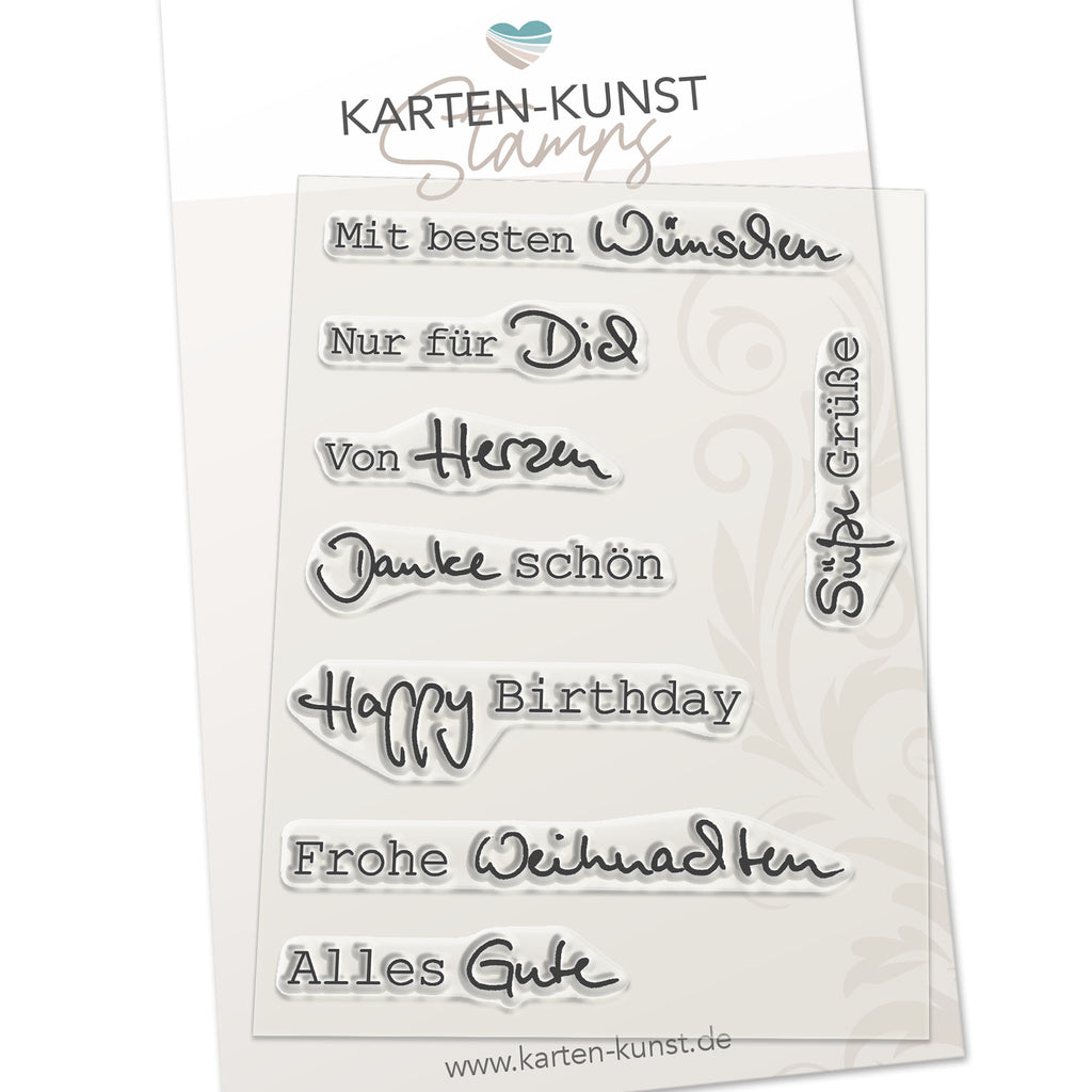 Karten-Kunst Clear Stamps KK-0063 - Kombi-Set Wünsche