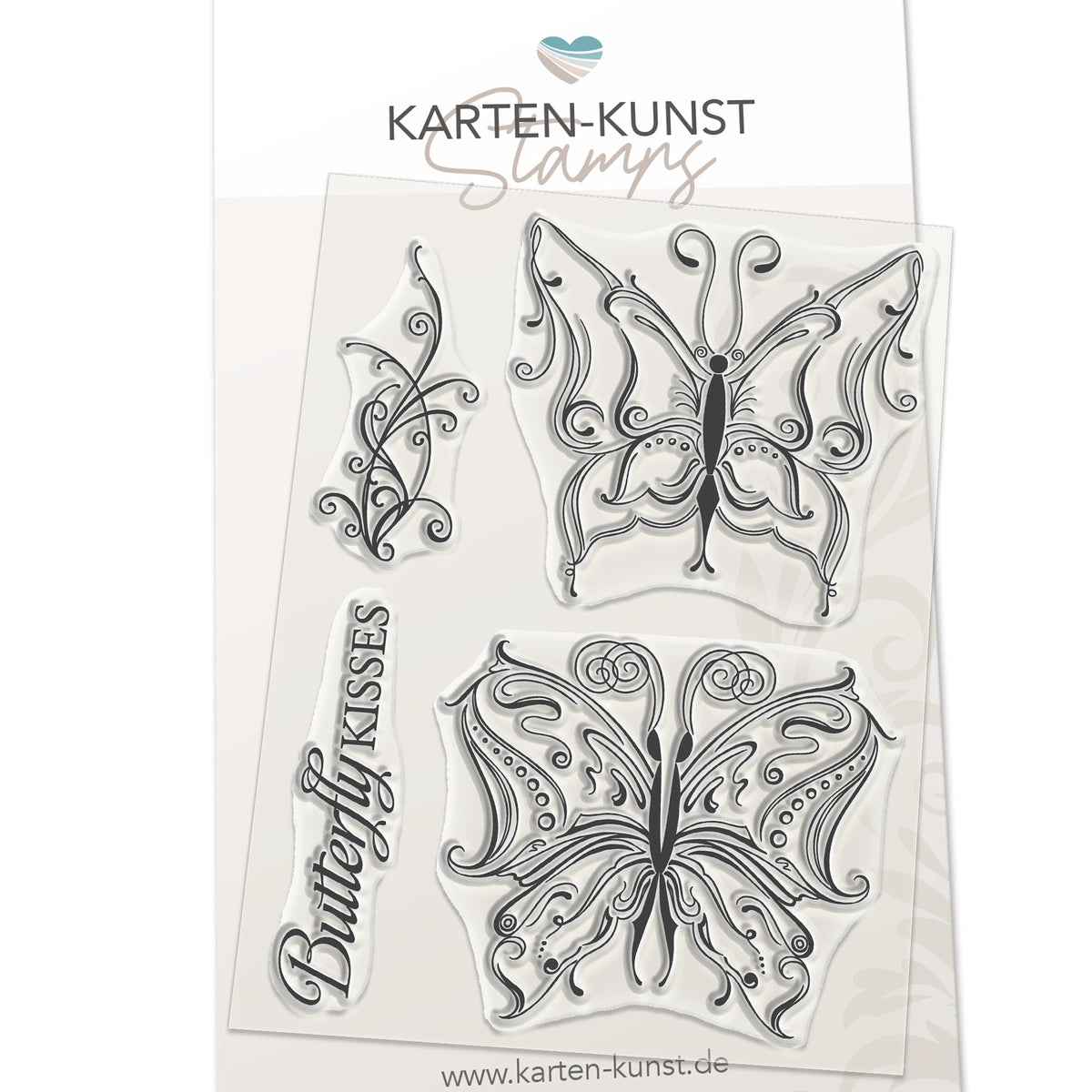 Karten-Kunst Clear Stamps KK-0080 - Schnörkel-Schmetterlinge