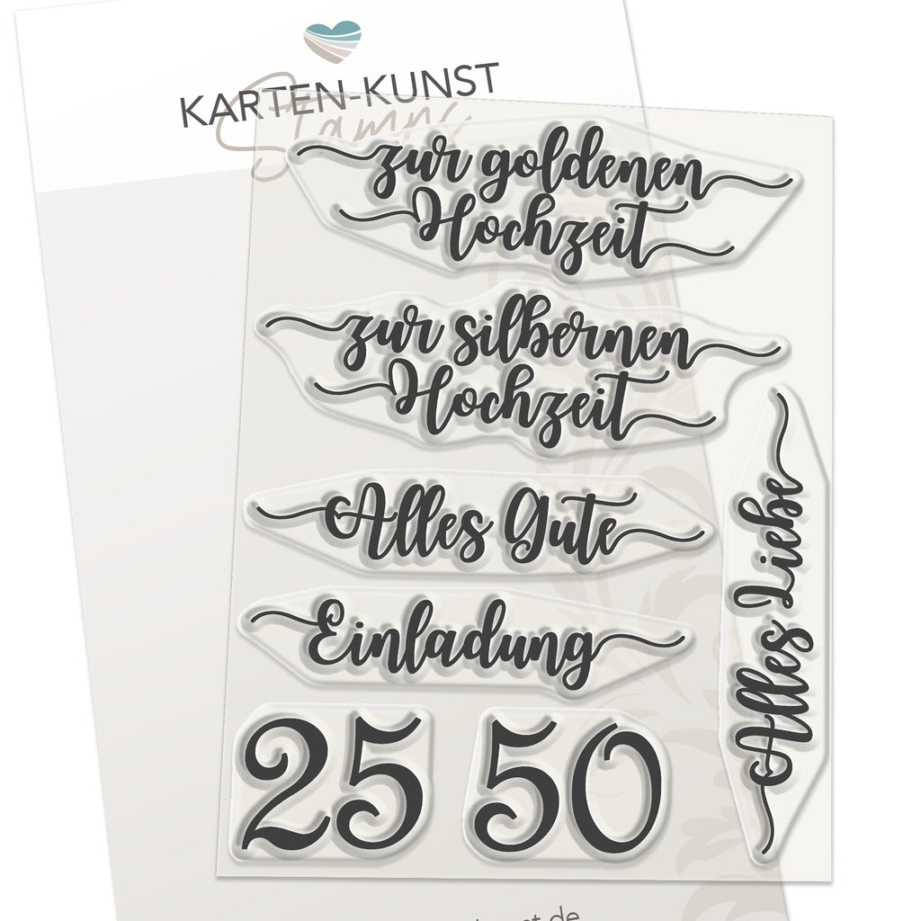 Karten-Kunst Clear Stamps KK-0119 - Zur silbernen und goldenen Hochzeit