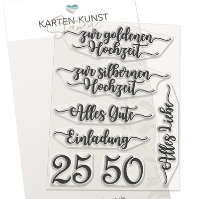 Karten-Kunst Clear Stamps KK-0119 - Zur silbernen und goldenen Hochzeit
