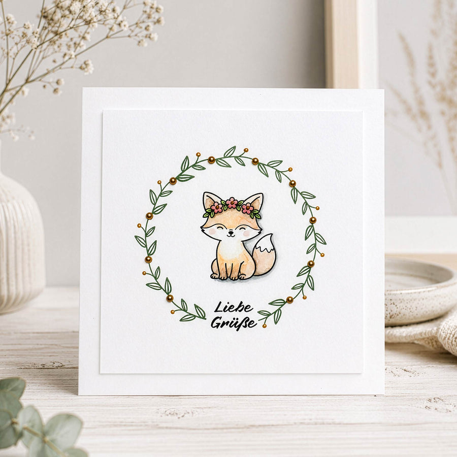 Karten-Kunst Clear Stamps KK-0300 - Tierische Blumengrüße