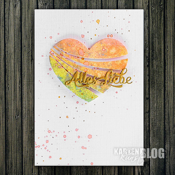 Karten-Kunst Stanzschablone kk-D080 - Wavy Heart / Herz mit Wellenlinien