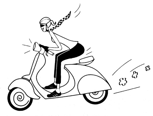 American Art Stamp - Scooter Girl