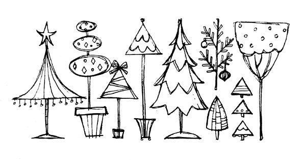 American Art Stamp - Fun Trees