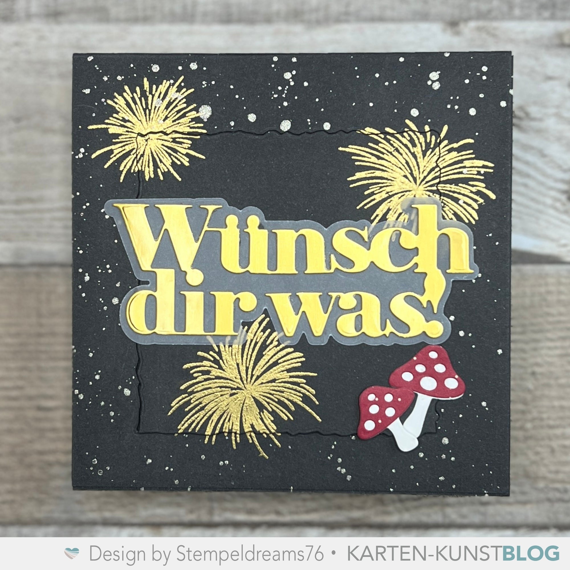 Karten-Kunst Stanzschablone kk-D218 - Das rockt Wünsch dir was