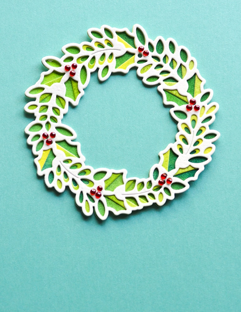 Birch Press Stanzschablone - Holly Wreath Plate Layer Set