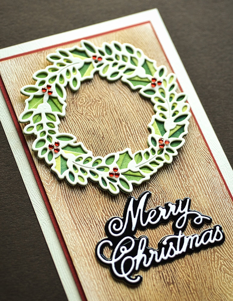 Birch Press Stanzschablone - Holly Wreath Plate Layer Set
