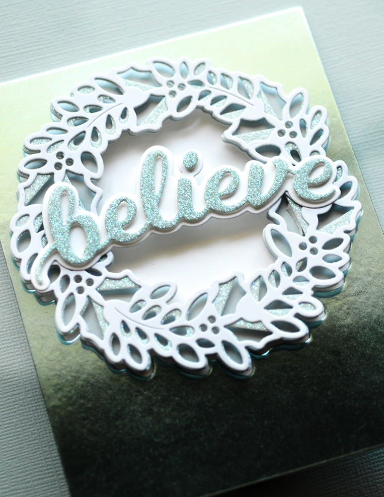 Birch Press Stanzschablone - Holly Wreath Plate Layer Set