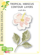 Birch Press Stanzschablone - Tropical Hibiscus Contour Layers
