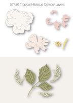 Birch Press Stanzschablone - Tropical Hibiscus Contour Layers