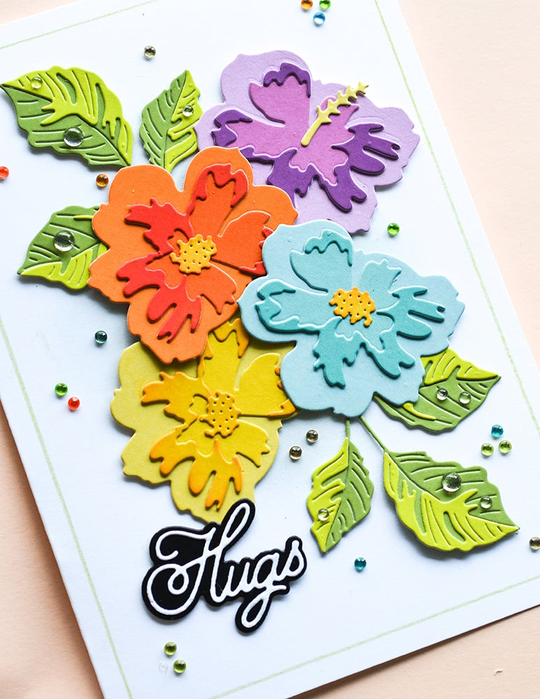 Birch Press Stanzschablone - Tropical Hibiscus Contour Layers