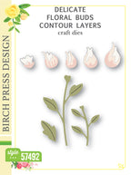Birch Press Stanzschablone - Delicate Floral Buds Contour Layers