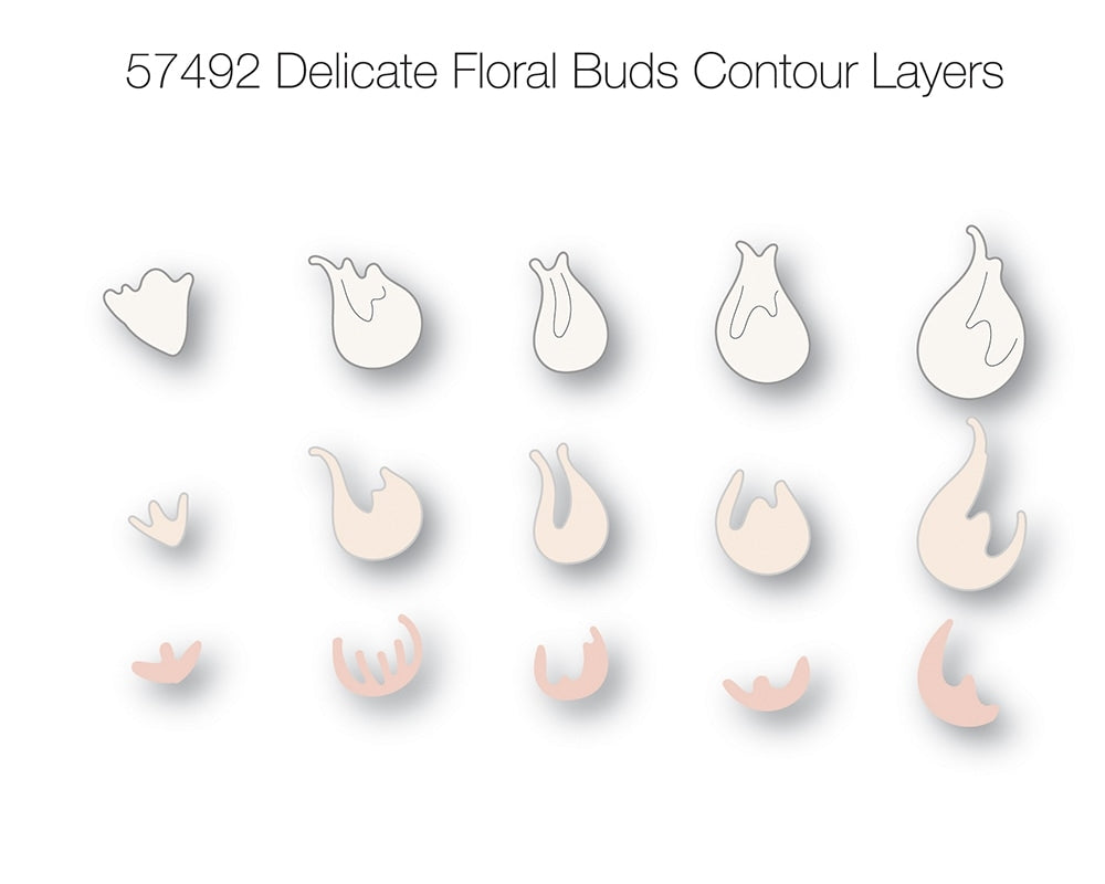 Birch Press Stanzschablone - Delicate Floral Buds Contour Layers